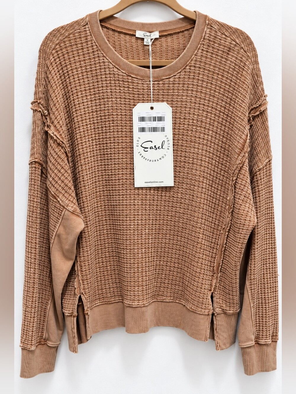 Easel Waffle Knit Oversized Top – Size Small NWT